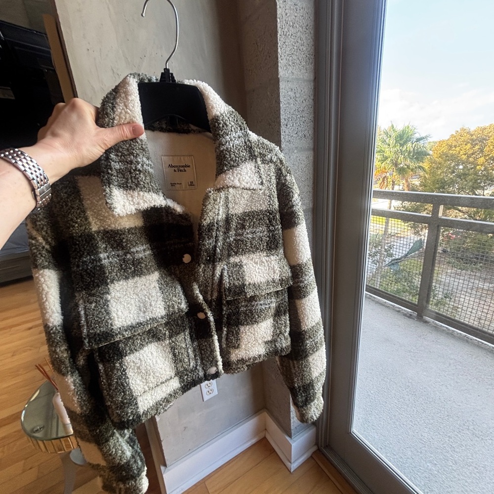 Abercrombie Plaid Sherpa Shirt Jacket